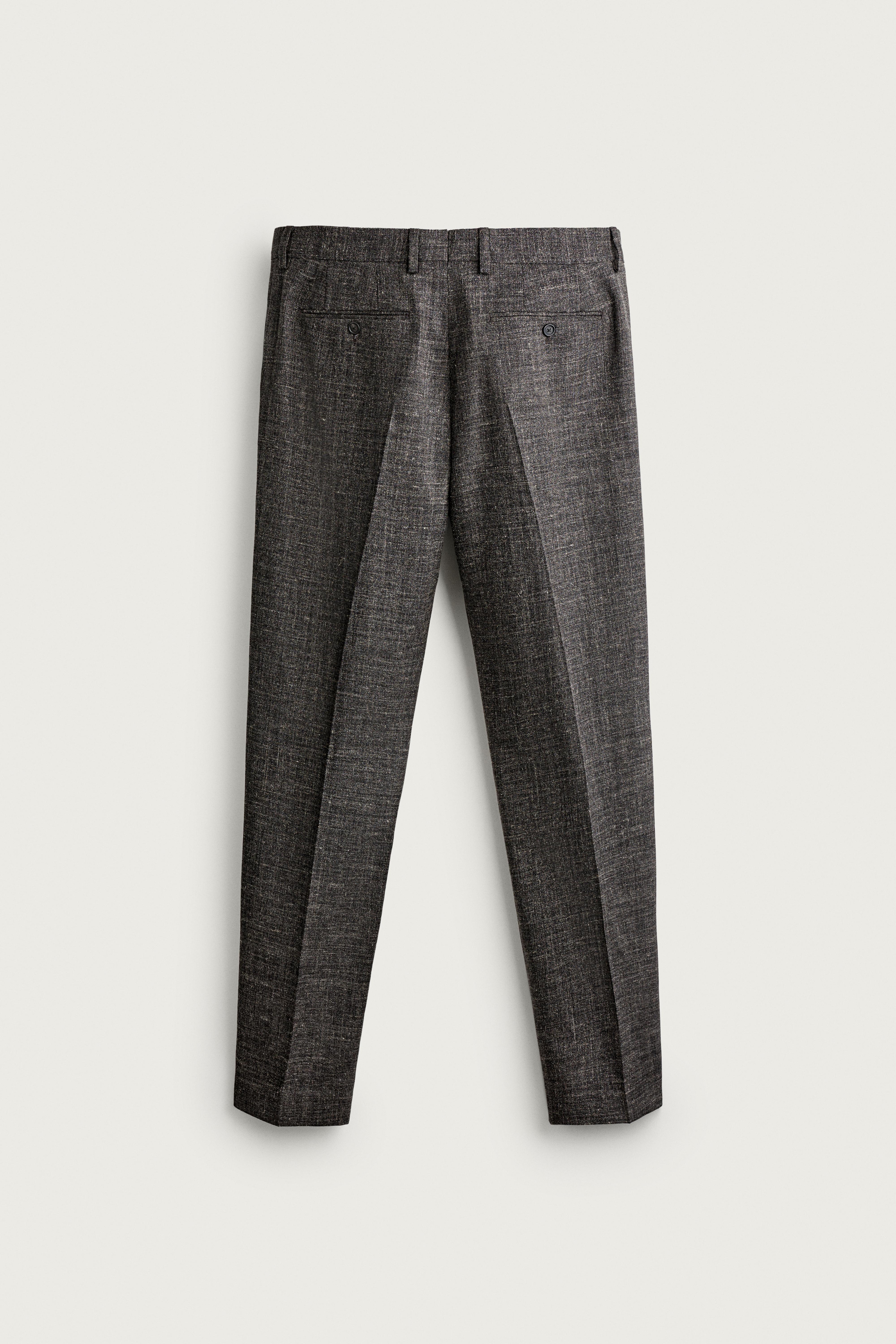 AARON LEVINE X ZARA WOOL-LINEN SUIT TROUSERS